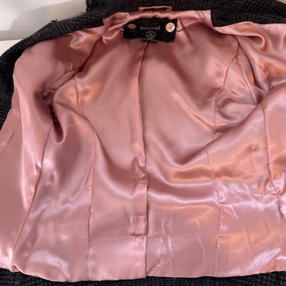 WET SEAL Y2K PLAID COTTON BLAZER JACKET Womens S Button Preppy Academia Girl - Picture 14 of 15